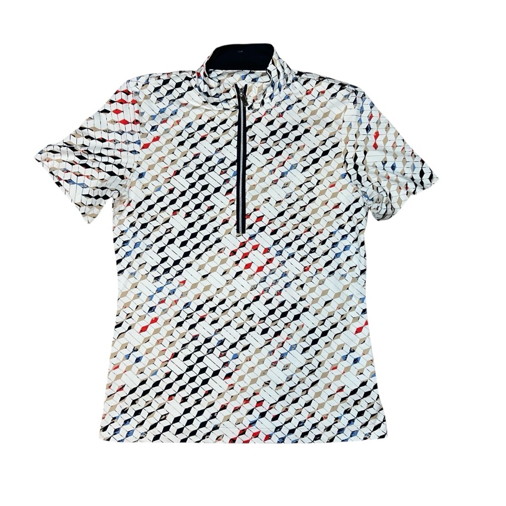Tail Women’s Athletic Zip Up‎ Short Sleeve Polo Golf Tennis XS Print